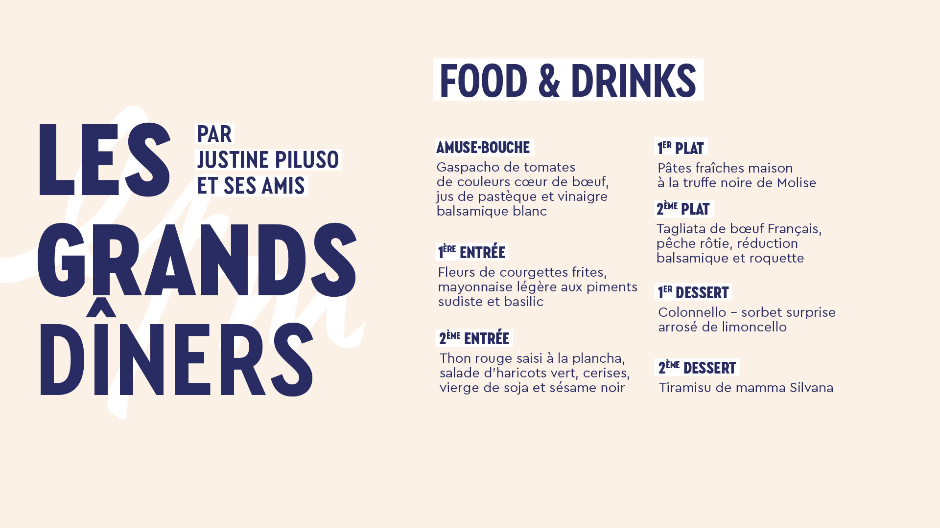Le menu du 13 Juillet, en sept temps !